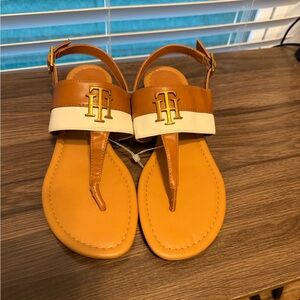 Tommy Hilfiger Tan and Cream Sandals